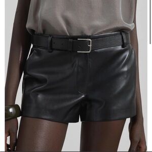 NWT The Frankie Shop Black Kate Leather Shorts